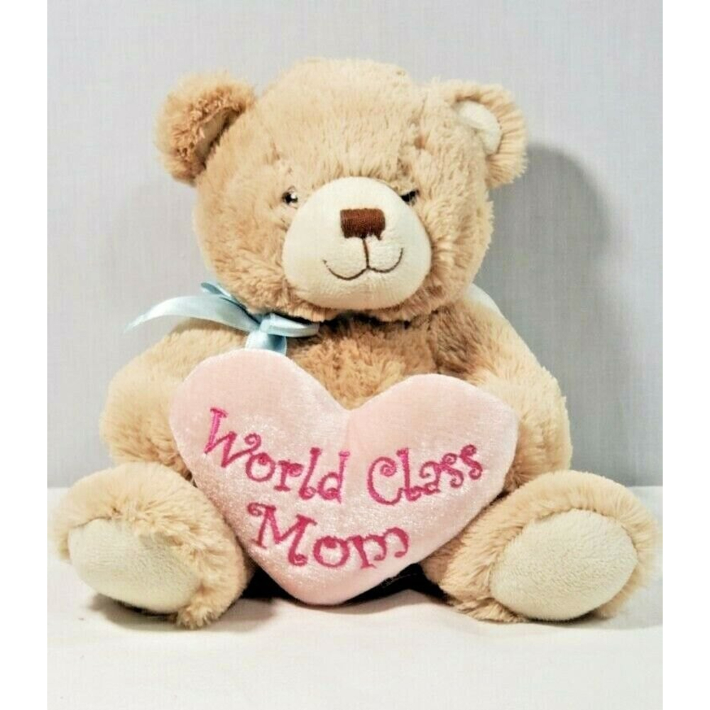 Vintage Bear Stuffed Plush Animal World Class Mom Heart Wings Mothers Day Gift